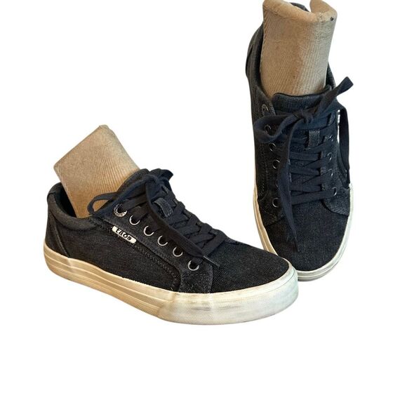 Taos Plim Soul Black Canvas Platform Sneakers 7.5 - Picture 1 of 9